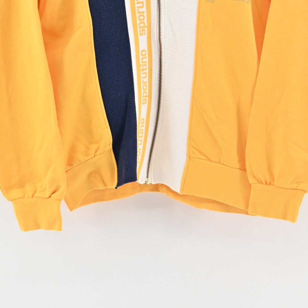 Vtg SPORUTINO Jacket Mens Size M Golf Logo Stripe Zip Yellow Embroidered 70s - Picture 3 of 15